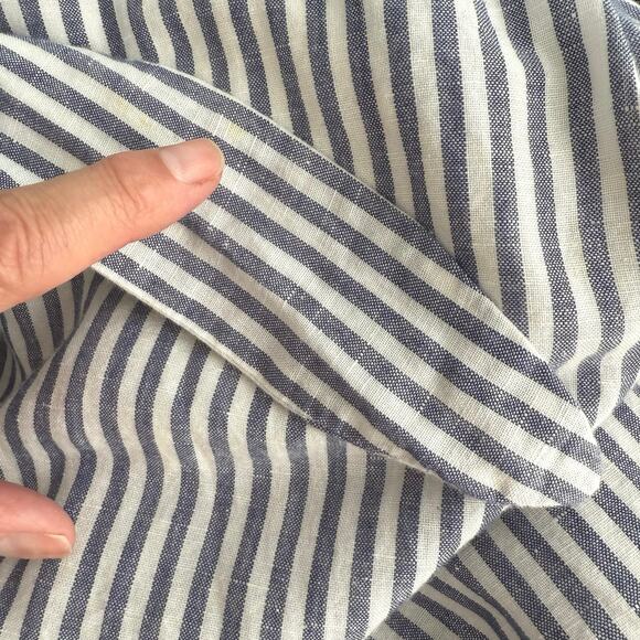 Talbots Candy Stripe Womens Midi Skirt XL Linen Blend Preppy Quiet Luxury Summer - Picture 6 of 12